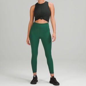NWT Lululemon Power Thru HR Tight 25” Everglade Green